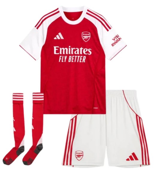 T-shirt e Pantaloncini per Bambino Arsenal Home 25/26 - Con Calzettoni