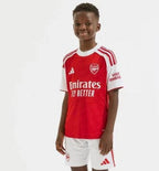 T-shirt e Pantaloncini per Bambino Arsenal Home 25/26 - Con Calzettoni