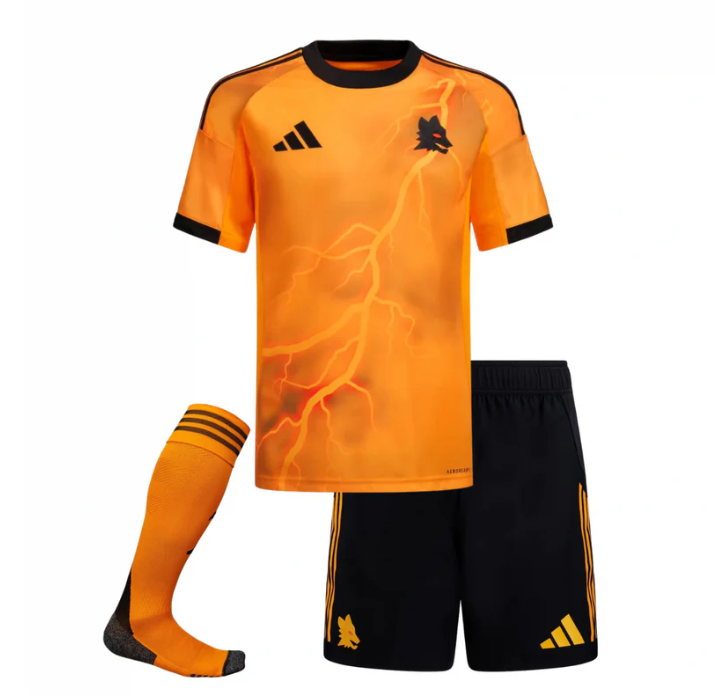 T-shirt e Pantaloncini Bambino AS Roma Away 2025/26 - Con Calzettoni