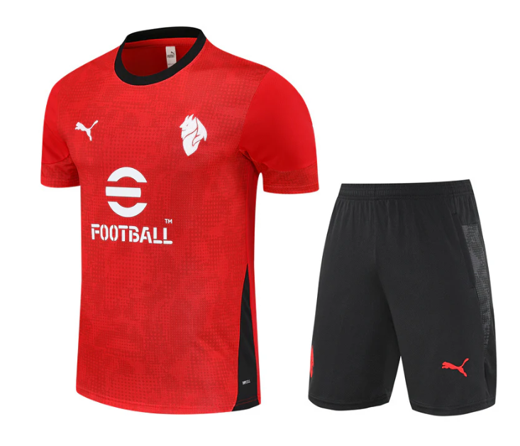 Maglia e Pantaloncini da Allenamento per Bambino AC Milan 25/26