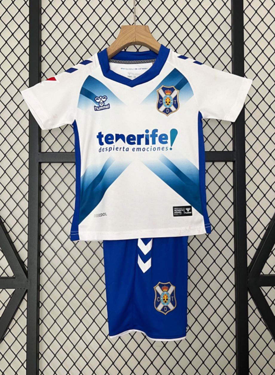 T-shirt e Pantaloncini per Bambino CD Tenerife Home 24/25 -  Con Patch LaLiga