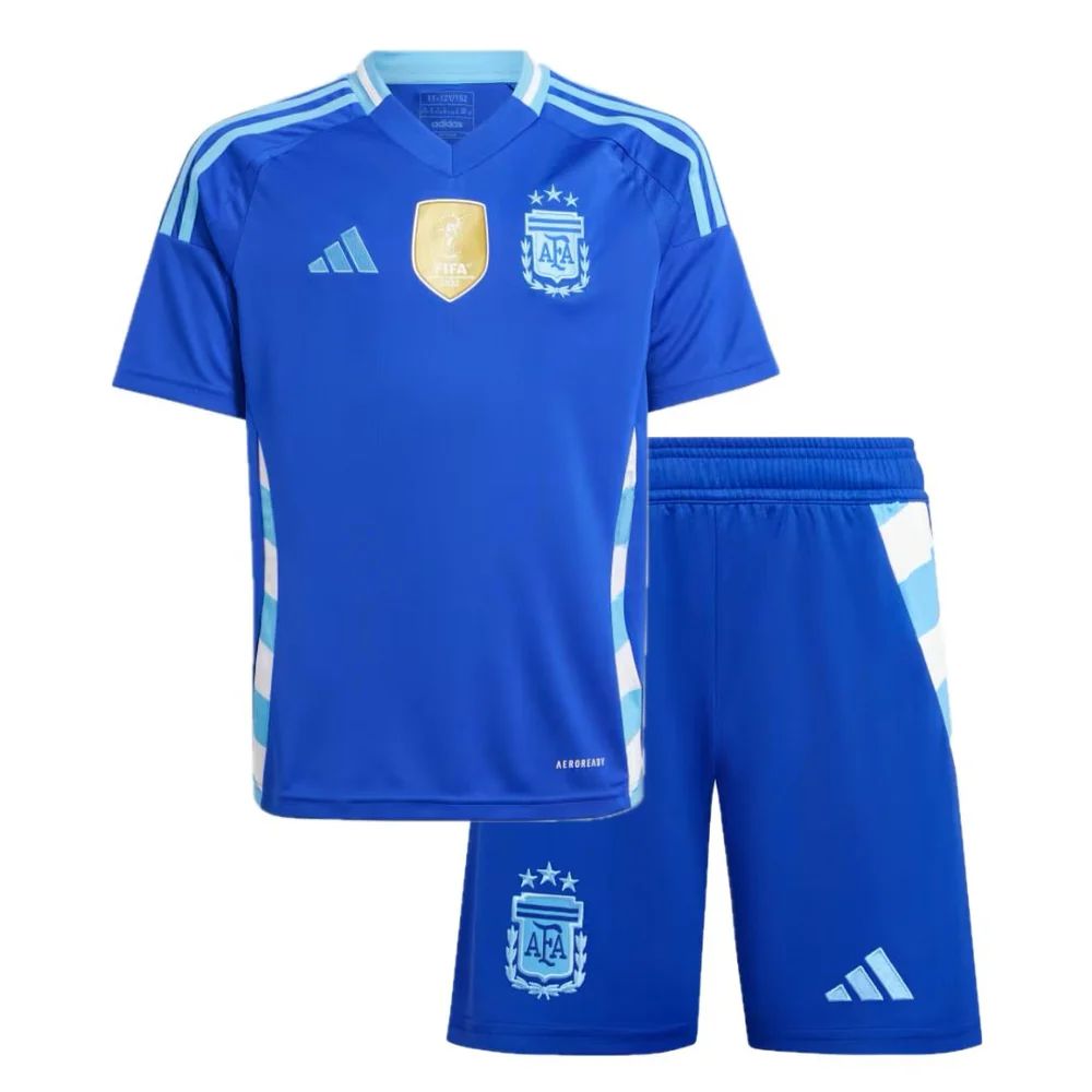 T-shirt e Pantaloncini per Bambino Argentina 24/25 - Con Patch da Campione del Mondo