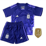 T-shirt e Pantaloncini per Bambino Argentina Away 22/23 - Con Patch da Campione del Mondo
