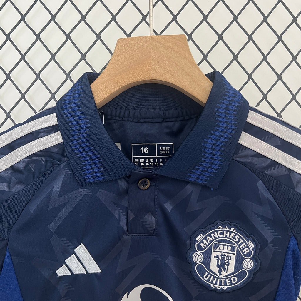 T-shirt e Pantaloncini per Bambino Manchester United Away 24/25