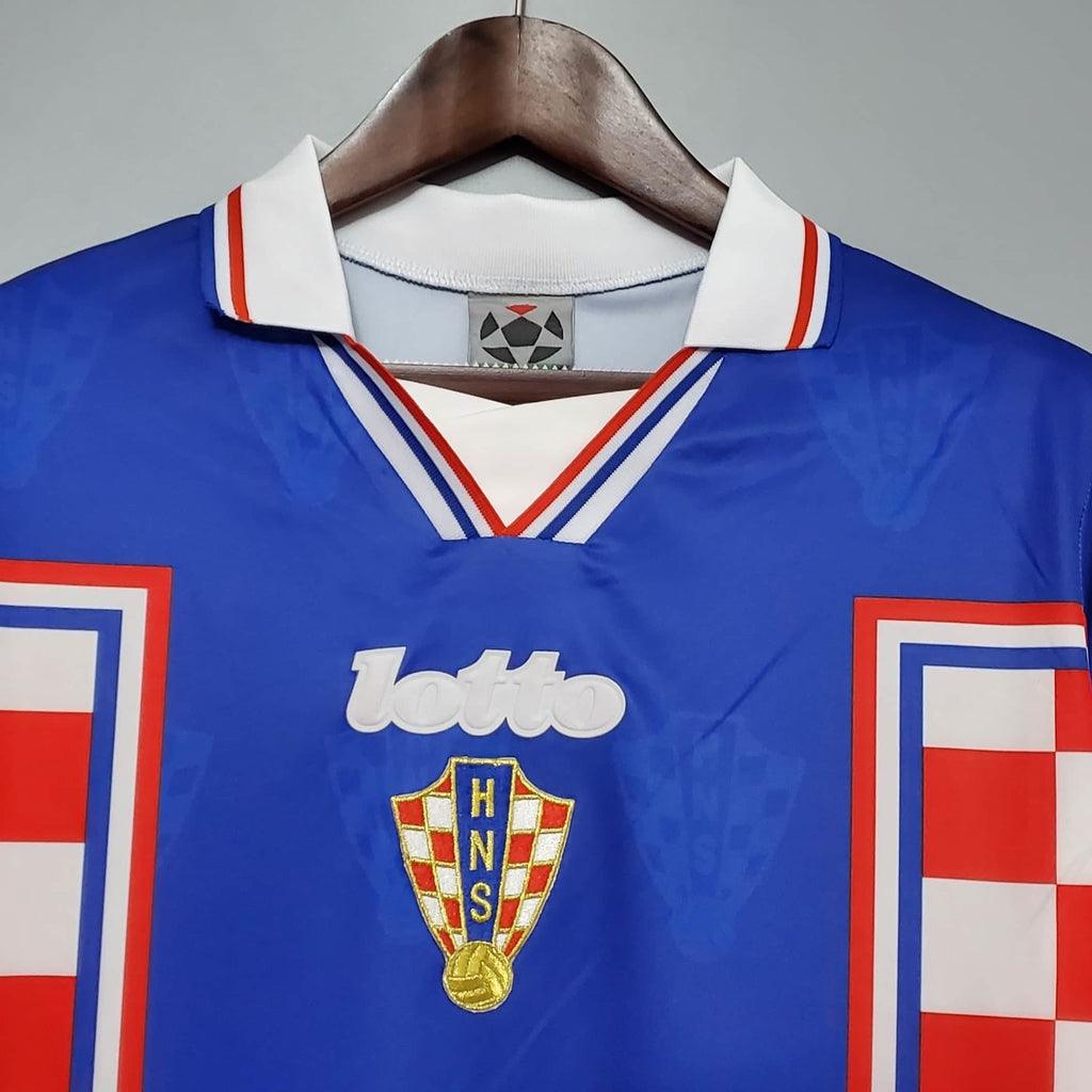 Camisa Croácia Retrô 1998 Azul, Vermelha e Branca - Lotto - DA Sports Oficial