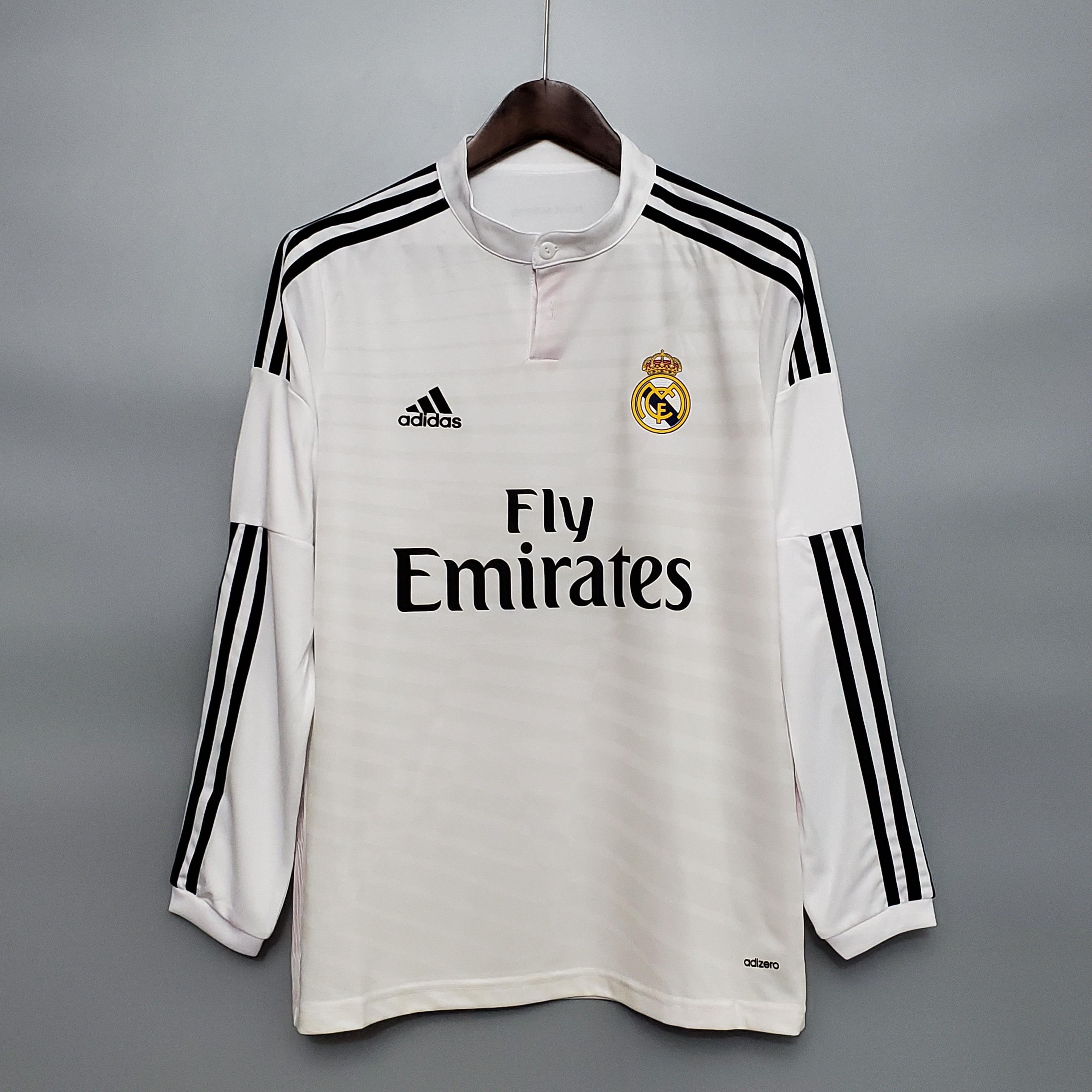 Camisa Manga Longa Real Madrid 14/15 Adidas - Branco - DA Sports Oficial