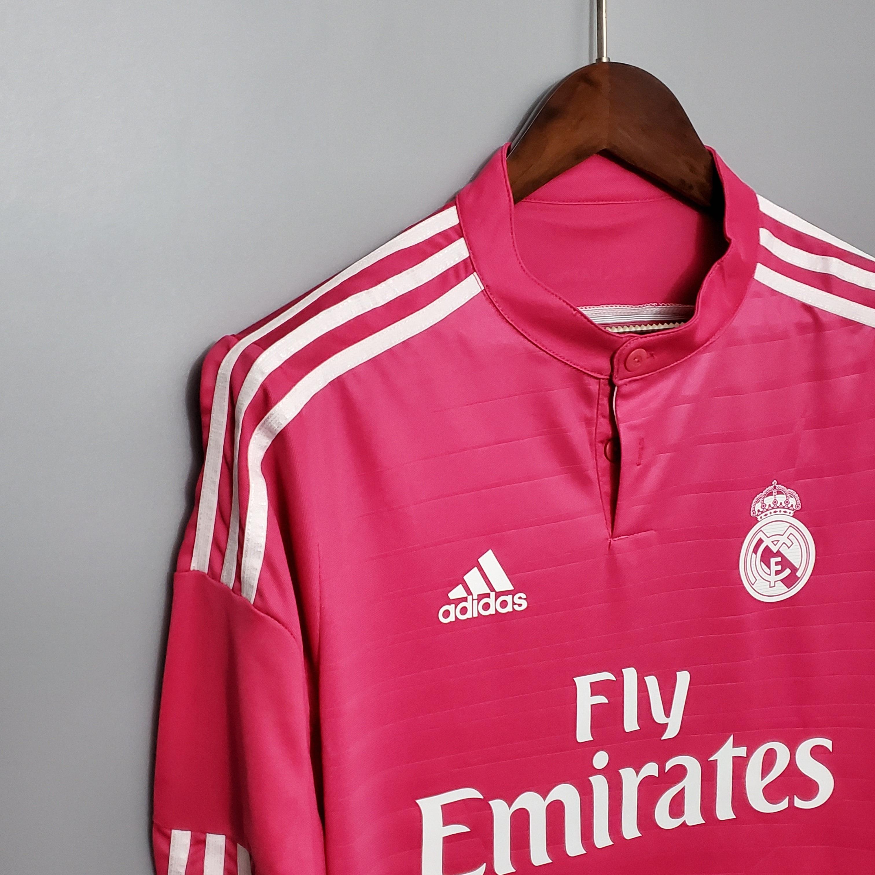 Camisa Manga Longa Real Madrid II 14/15 Adidas - Rosa - DA Sports Oficial
