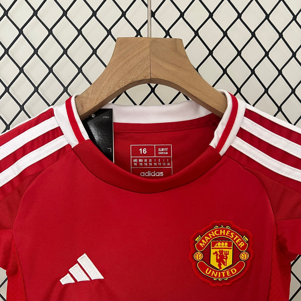 T-shirt e Pantaloncini per Bambino Manchester United Home 24/25